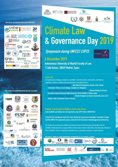 Strengthening Legal Foundations for Climate Ambition & Compliance Climate Law and Governance Day 2019 Strengthening Legal Foundations for Climate Ambition & Compliance Climate Law and Governance Day 2019