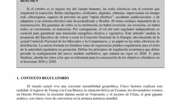 NURIA ENCINAR Retos regulatorios de la futura CNE. Su papel clave en la red eléctrica de distribución