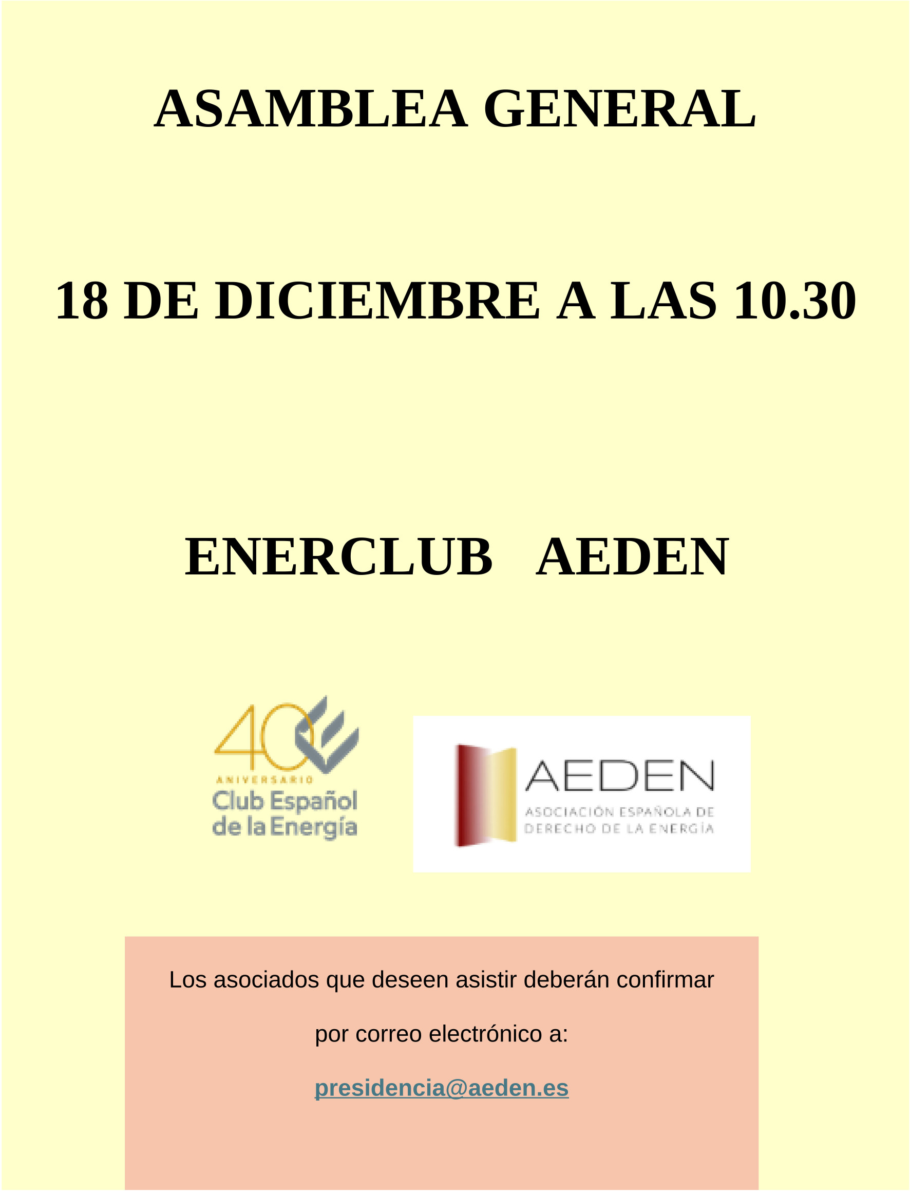 STV Cartel AEDEN Asamblea general 2025 - presencial