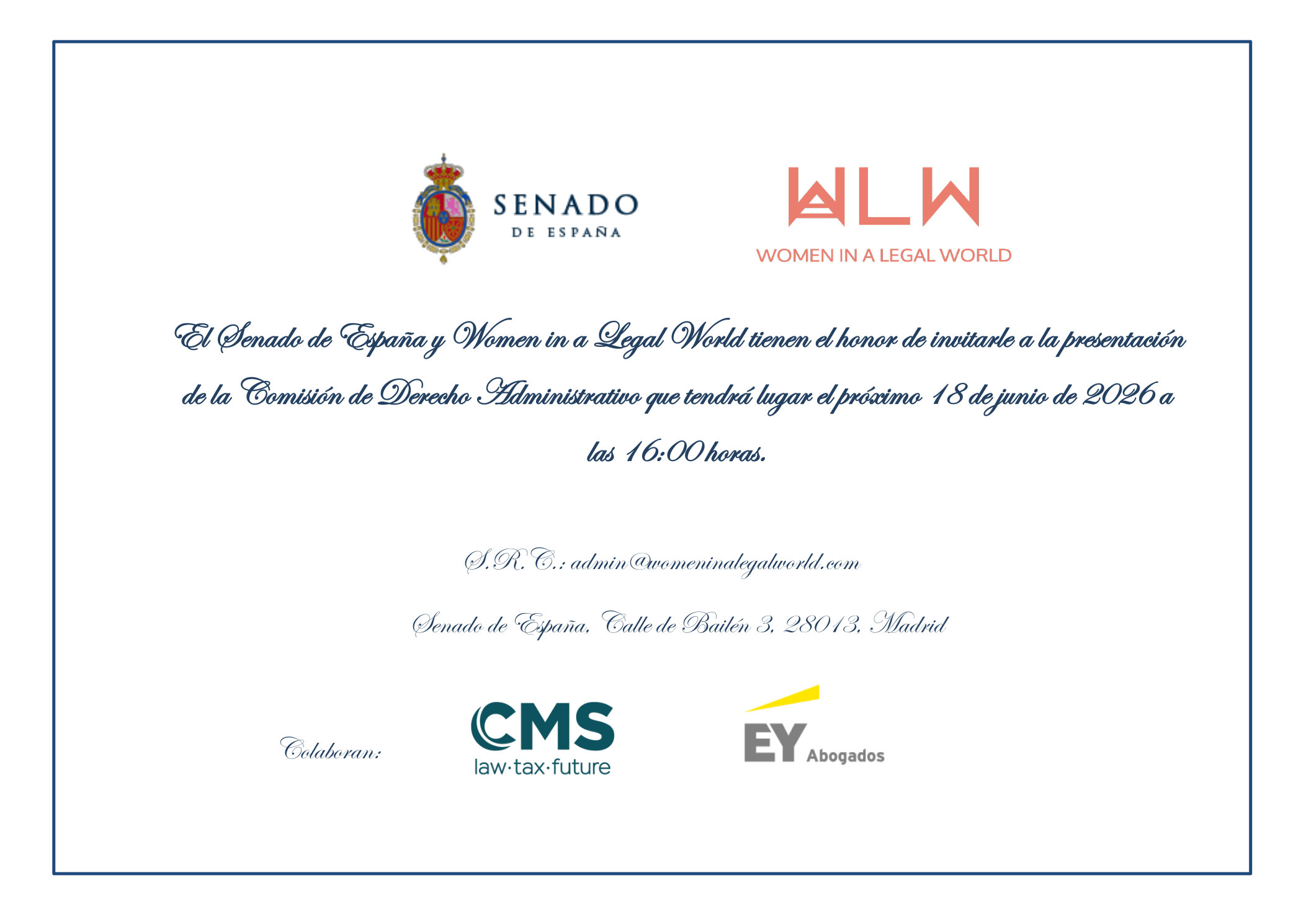 Presentación de la Comisión de Derecho Administrativo WLW- 18 de junio de 2026 a las 16